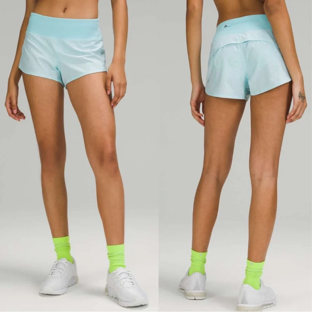Lululemon Speed Up Short 2.5" Heather Lux Multi Icing Blue/Icing Blue - Picture 2 of 12